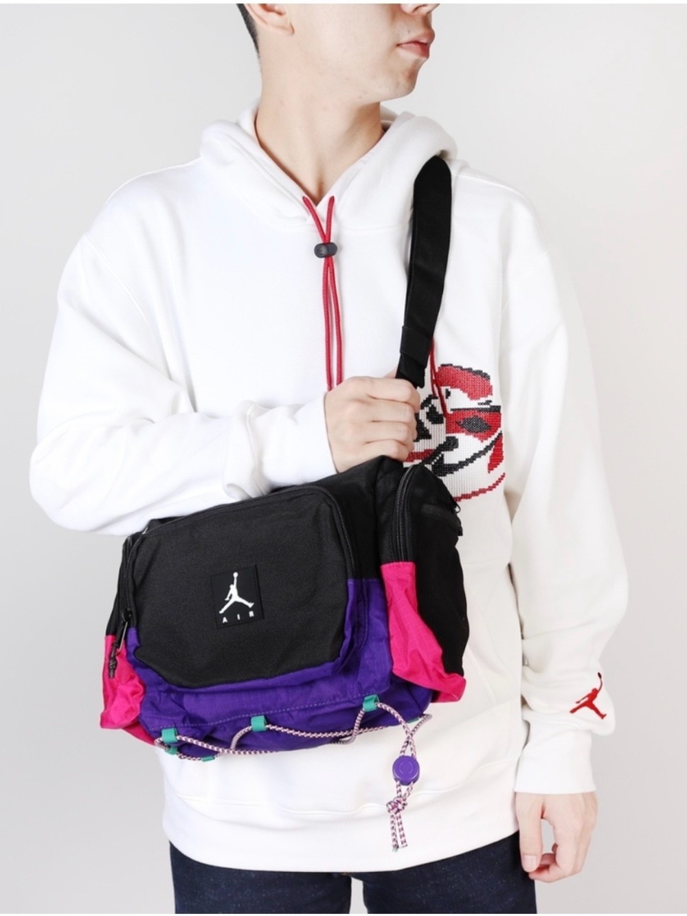 Nike Black Purple Pink Crossbody Shoulder Bag